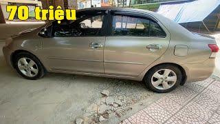 Vios 2007 số tự động màu vàng cát giá 70 triệu, xe 1.5 G đã vào sắt xi mua về tập lái