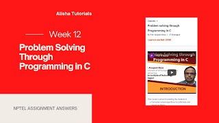 Problem Solving Through Programming in C Week 12 | Nptel Assignment Answers | Jan 2021