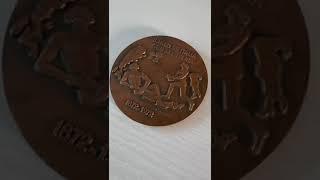 vintage banco de italia Y rio de la plata 1872-1972 bronze medal #coin #collectibles #rare #bank