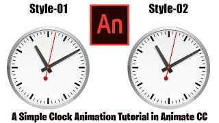 A Simple Clock Animation Tutorial in Animate CC (2 Type of Styles) | Adobe Animate CC Tutorial