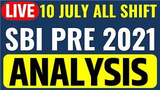 SBI Clerk Exam Analysis 2021 Prelims ALL Shift, 10 July | Asked Questions & Expected Cut Off