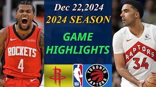 Houston Rockets vs Toronto Raptors Game Highlights | Dec 22,2024 | NBA TODAY