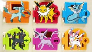 Eevee's Evolution Surprise Trapped Doors Box Rescue and Catch Pikachu!