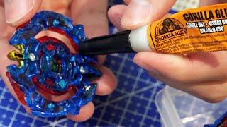 Beyblade Burst SUPER GLUE SCIENCE EXPERIMENT! - Illegal Beyblade Mod