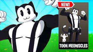 NEW TOON MEOWSCLES Skin Gameplay in FORTNITE! (Cartoon Meowscles Bundle)