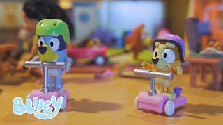 Scooter Fun! | Bluey and Bingo's Playtime | Toy Stop Motion | Bluey