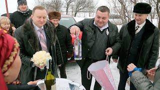 Русская свадьба зимой, выкуп невесты, свадебные традиции