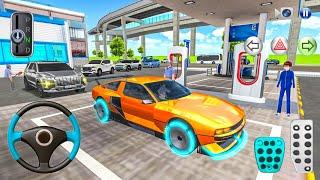 New Hyundai Orange Racing Car Refueling In Fuel Station - 3D Driving Class - gameplay Android ios