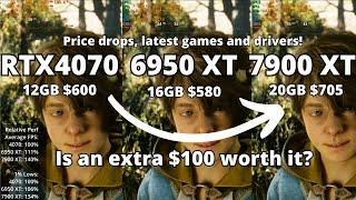 GPU Price drops bring these into competition! 7900 XT vs 4070 vs 6950 XT revisited in latest games!