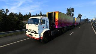 Татарин! КамАЗ 65225 с двойной сцепкой. Euro Truck Simulator 2.