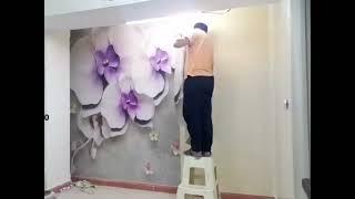 3D wall Mural installation . drawing room decoration ️