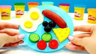 Завтрак с Плей До. Лепим вкусняшки из пластилина Play Doh.