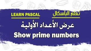 عرض الأعداد الأولية بلغة باسكال | Show prime numbers in pascal