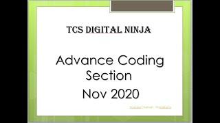 TCS Digital Ninja - Advanced Coding