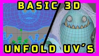 Basic UV mapping and unfold with Maya 3D Tutorial for Beginners