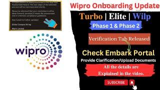 wipro onboarding update | Check Embark Portal | Turbo, Elite & Wilp - Phase 1 & Phase 2 