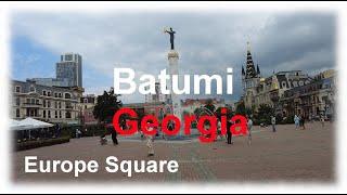 Walking Tour on Europe Square, Old Batumi, Georgia.