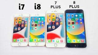 iPhone 7 Vs 8 Vs 7 Plus Vs 8 Plus - SPEED TEST(2023) | iOS 15.8 Vs 16.7.2