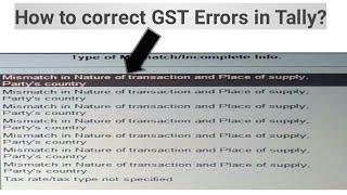 How to correct GST Errors in Tally(Tamil)