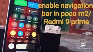 enable navigation bar in poco m2/redmi 9prime/m2 pro/on navigation bar updated MiUI #shorts