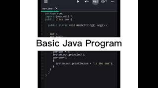 Basic Java Program using JAVA N-IDE application