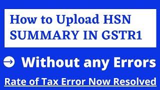 how to upload hsn summary in gstr 1|how to file gstr 1 with hsn code|without any error
