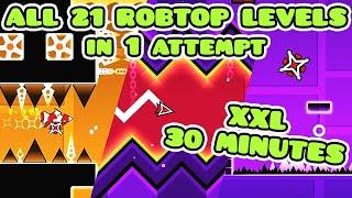 RobTop Travel 100% XXXXL 30+ MINUTE LEVEL / ALL ROBTOP LEVELS IN ONE ATTEMPT