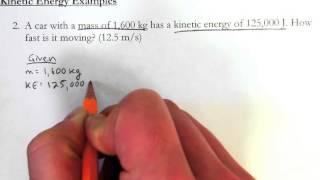 Kinetic Energy - Introductory Example Problems