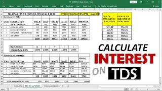 How to Calculate Interest on TDS in Excel 2022 in Hindi