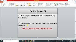 Comparing two tables and get unmatched data in power bi DAX | Power bi tutorial | power query