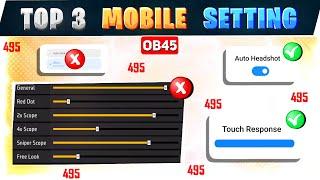 Headshot mobile setting in free fire  || After update free fire sensitivity  || One tap setting