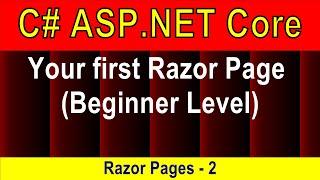 (Beginner Level slow) Your first razor page (Razor Pages - 2) | ASP.NET Core 5 Tutorial