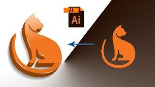 Convert any logo to 3d in illustrator | 3d glossy logo tutorial | Adobe Illustrator Tutorial