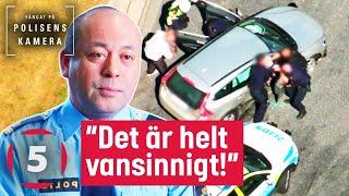 Polisen slänger ut spikmatta för att stoppa galen biljakt | Fångat på polisens kamera | Kanal 5