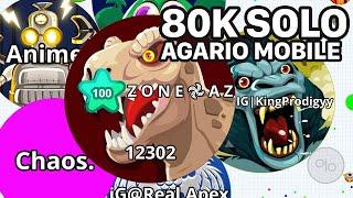 AGARIO MOBILE INTENSE 80K SOLO! (Agar.io Mobile Gameplay)