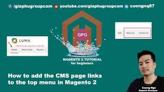 How to add the CMS page links to the top menu in Magento 2