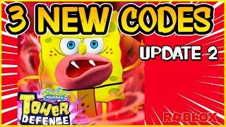 3 NEW WORKING CODES for  SPONGEBOB TOWER DEFENSE  Update 2  Roblox 2025