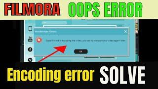 Wondershare Filmora Oops Error in Export Try to export video Later Fixed 100% | Master No 1