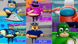 All Games WATER BARRY'S PRISON RUN CatNap Poppy Mr Beast Roblox Among Us Paw Patrol Pj Masks #Roblox