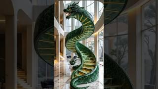 Inside Billionaire Mansions: The World’s Most Expensive Snake-Designed Stairs! #shorts #billionare