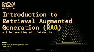 Introduction to Retrieval Augmented Generation (RAG) and Implementing with Databricks