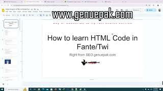 Learn HTML Coding In Fante or Twi Part 1