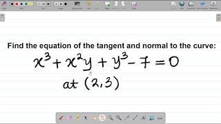 Equatiom  of Tangent and Normal to a Curve : Application of Differentiatio. #excellenceacademy