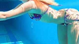 Hot Girl Swimming Underwater In Pool Full Video