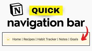 Dynamic Navigation Bar in Notion (Do This NOW!) 