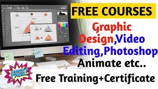 Free Graphic Design,Video Editing,Animate, Photoshop Courses Training in telugu