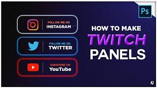 how to make twitch panels (Social Media Boxes) in photoshop!! EASY WAY