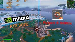 Fortnite RTX 3070 Ryzen 5 5600x Comp Settings Gameplay