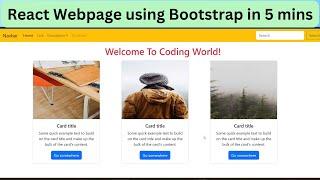 I create a React Webpage using Bootstrap in just 5 minutes | React Bootstrap 5 | #react #bootstrap