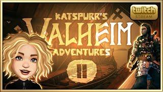 Building a shipyard to protect my boat! - KatsPurr's Live Stream Adventures in Valheim - Part 11